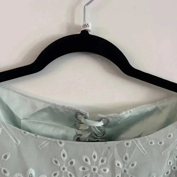 89 Majorelle Esmeralda Seafoam Green Eyelet Dress Size Small - Picture 4 of 7